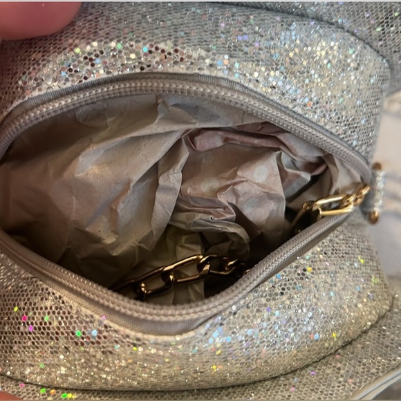 Tequila glittery cross body w/ chain strap. NWT
7.5” wide 9” tall. - Picture 3 of 5